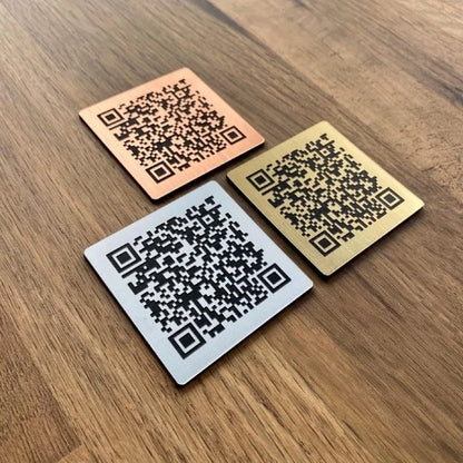 Tischnummernhalter mit QR-Code für Restaurants – Messing, Kupfer, Silber, Roségold