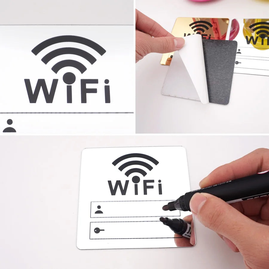 3D Mirror Sticker – WiFi / No Smoking / Restroom – photo 2