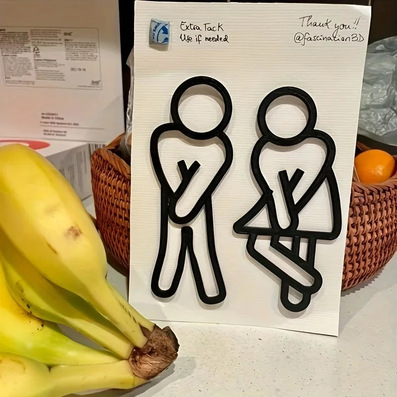 Funny Restroom Signs Men/Women – pair of 2 signs