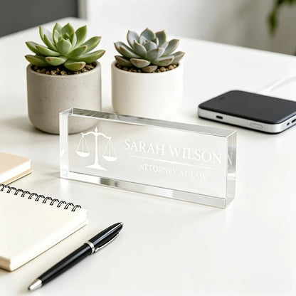 Custom Acrylic Reception/Desk Nameplate – photo 3
