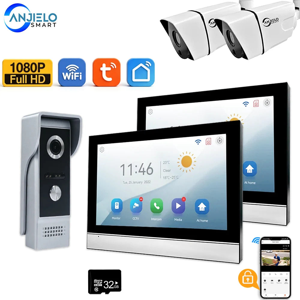 Touch Video Intercom with 128GB Local Storage – No Cloud Fees