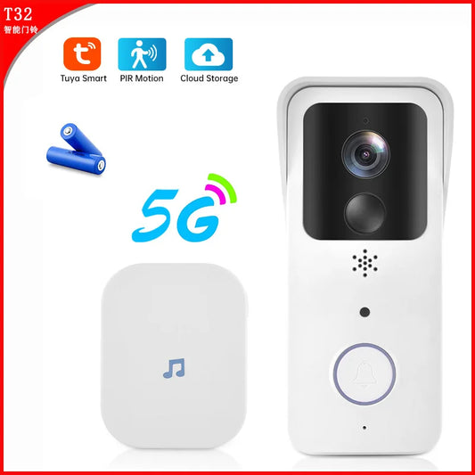 Dual-Band 5G/2.4G WiFi Video Doorbell – More Stable Connection