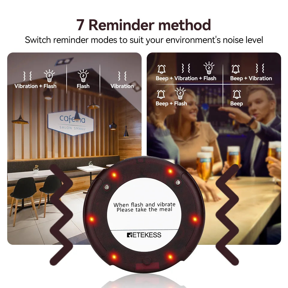 RETEKESS TD163 compact wireless waiter call pager – detail