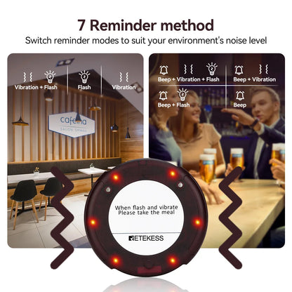 RETEKESS TD163 compact wireless waiter call pager – detail