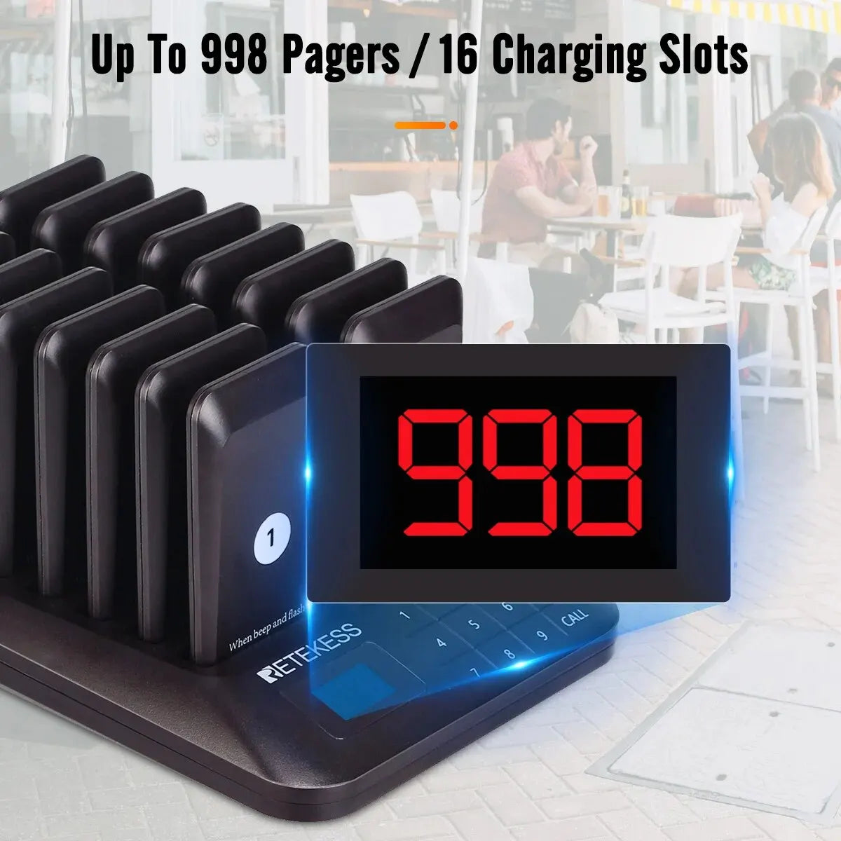 RETEKESS TD157 wireless waiter call with 16 buttons – detail