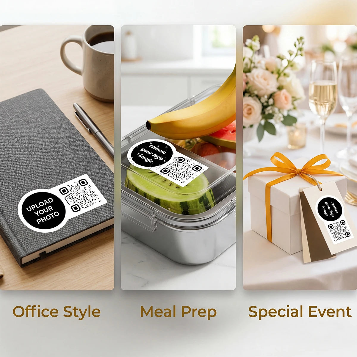 Custom Minimal QR Code Stickers – 20 pcs