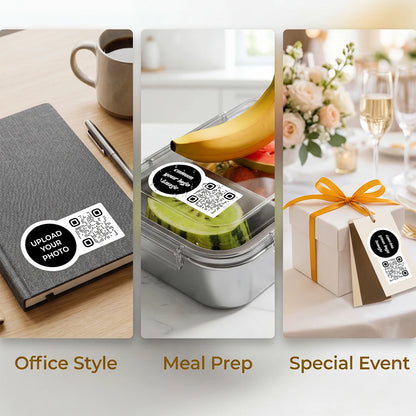Custom Minimal QR Code Stickers – 20 pcs