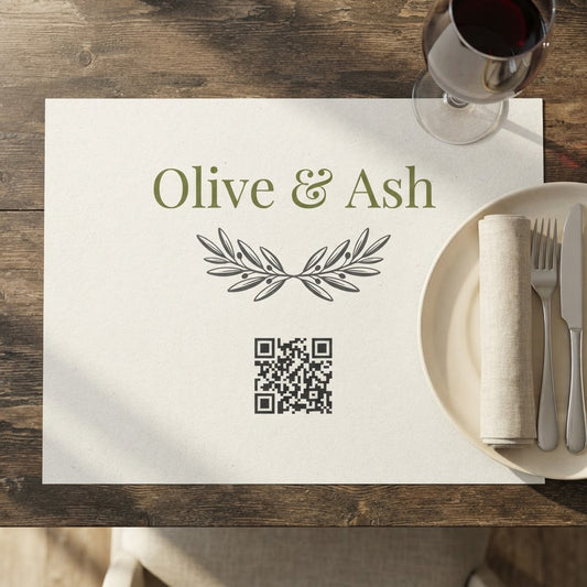 WiFi and Menu QR Code Placemat – Restaurant and Bar