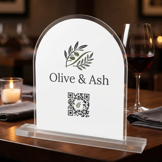 Acrylic Dome Table Stand with WiFi QR Code