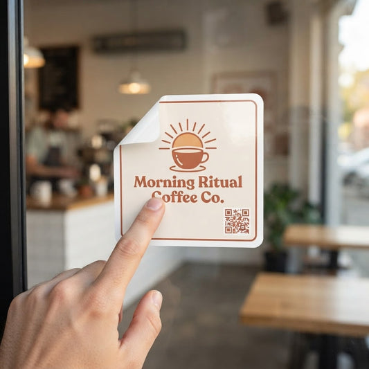Adesivo QR Code WiFi Ristorante e Bar - Die-Cut Personalizzato