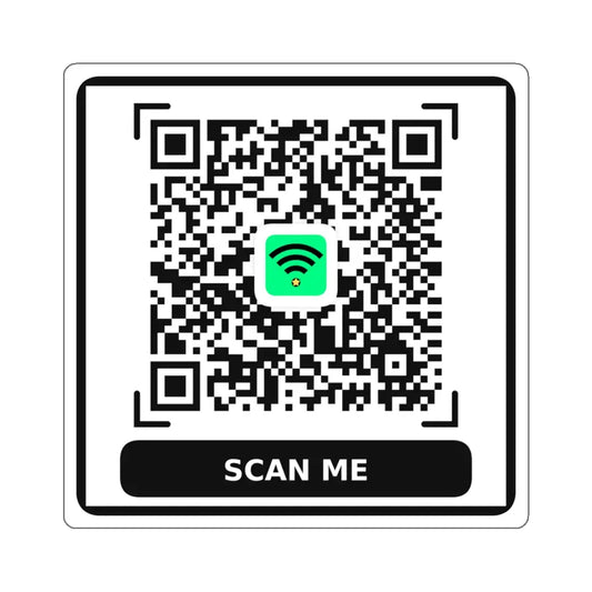 Die-Cut Custom WiFi QR Code Sticker for Restaurants and Bars