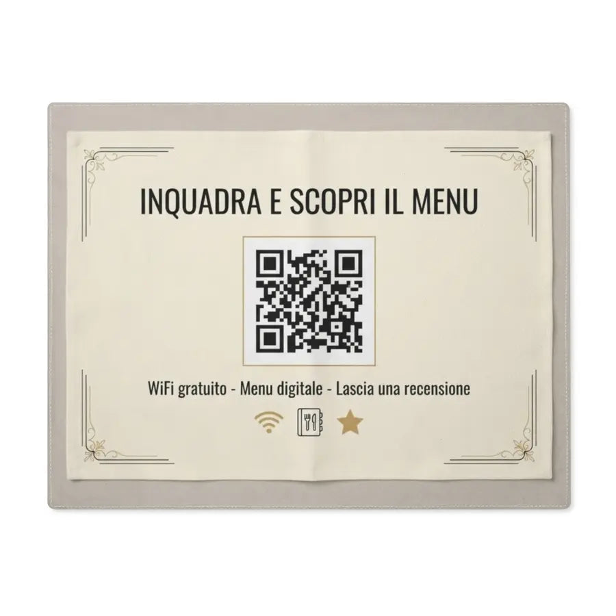 WiFi and Menu QR Code Placemat – Restaurant and Bar