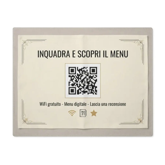 WiFi and Menu QR Code Placemat – Restaurant and Bar