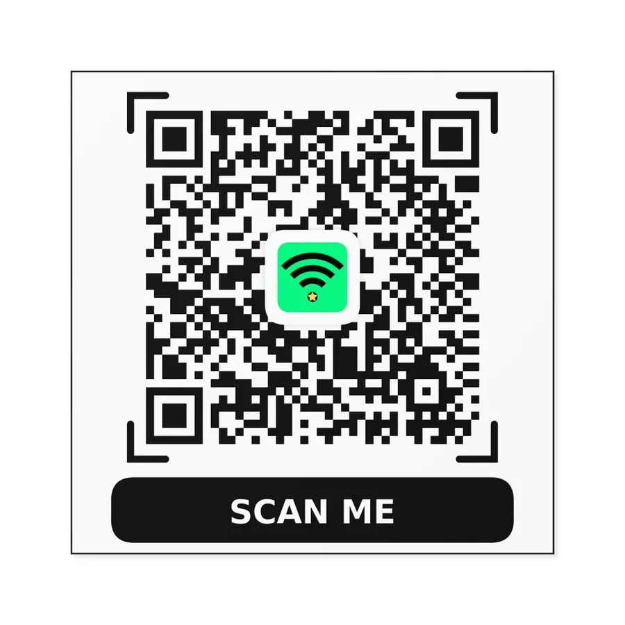 Waterproof WiFi QR Code Sticker – Indoor/Outdoor
