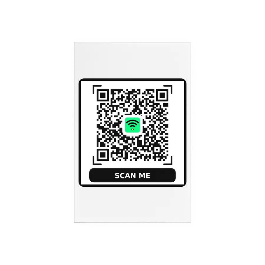 Wooden Base Table Stand with WiFi QR Code