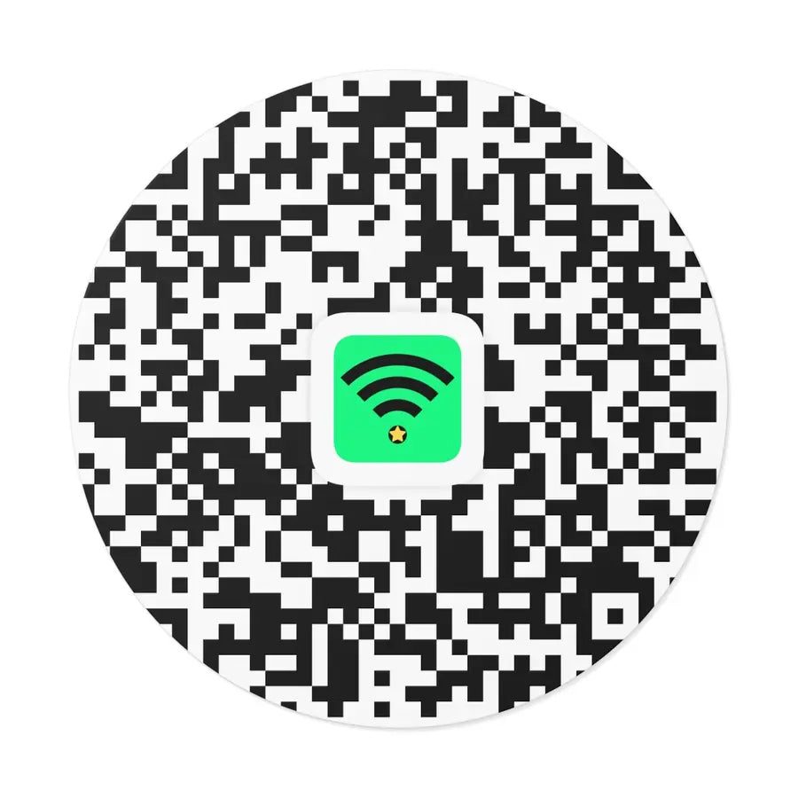 Round WiFi QR Code Sticker for Restaurants – Compact Vinyl