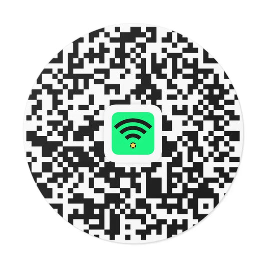 Round WiFi QR Code Sticker for Restaurants – Compact Vinyl