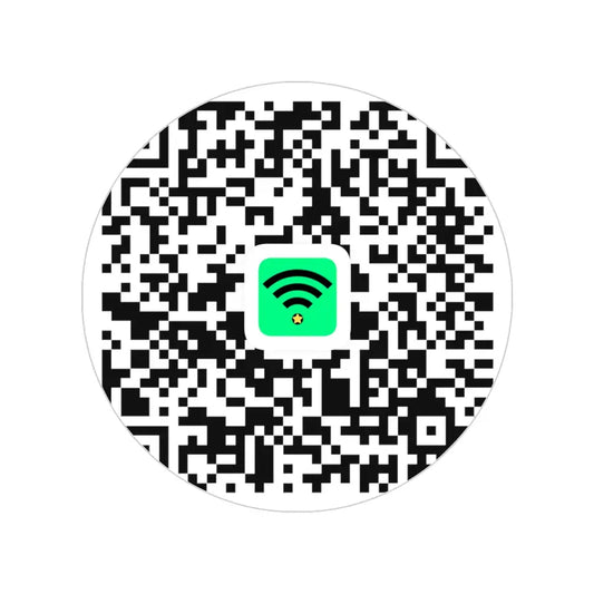 Transparent QR Code Window Sticker – Free WiFi Here