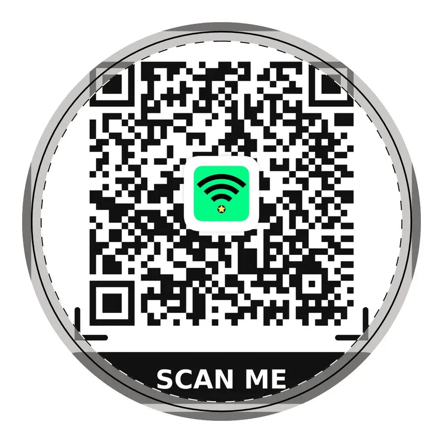 Hanging Wooden Sign with WiFi QR Code for Restaurants
